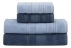 Jogo de Toalhas Bella 4 Peças Azul Claro/Marinho