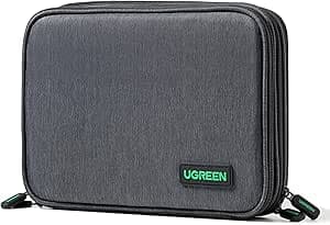 UGREEN Organizador eletrônico Bolsa de armazenamento para organizador de cabos de viagem para cabos de dados, carregador USB C, cartão SD, disco rígido, cabo de carregamento, mouse, banco de