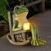 Estatueta de Sapo Solar com Luz para Jardim