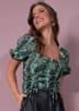 Blusa Onça Camuflada com Franzido Ajustável
