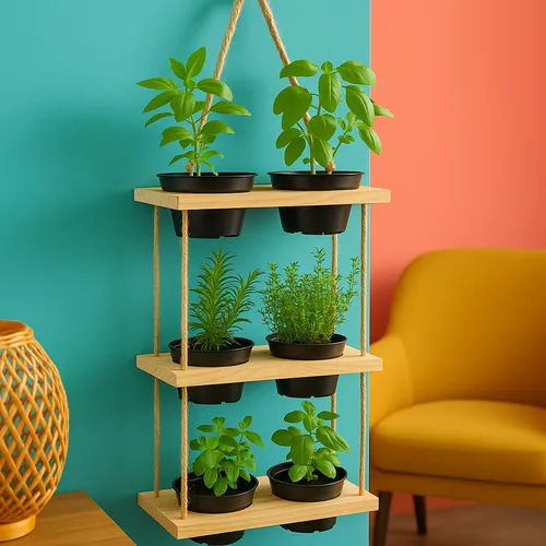 Suporte Vaso Jardim Vertical Madeira 3 Andares