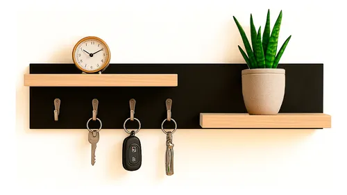 Porta Chaves De Parede C/prateleira Moderno. Cabideiro