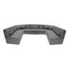 Sofá de Canto 12 Lugares Espuma D33 Cinza