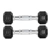 Par Halteres 1kg + 1kg Dumbbell Sextavado Emborrachado Pegada Cromada Gallant (GDb01F3B-Pt)