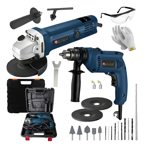 Kit Esmerilhadera E Lixadeira + Furadeira De Impacto 900w 220v